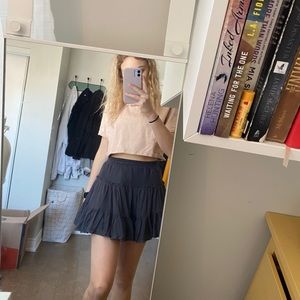 Gray flowey mini skirt